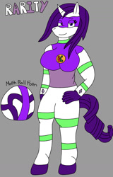 Size: 750x1173 | Tagged: safe, artist:bradythefnaffan, derpibooru import, rarity, anthro, pony, unguligrade anthro, unicorn, ball, female, mare, meme, morph ball, rariball, solo