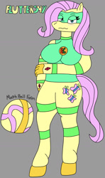 Size: 750x1267 | Tagged: safe, artist:bradythefnaffan, derpibooru import, fluttershy, anthro, pegasus, pony, unguligrade anthro, ball, female, flutterball, mare, morph ball, solo