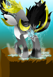 Size: 2500x3600 | Tagged: safe, artist:juliet-gwolf18, derpibooru import, oc, oc only, oc:juliet, alicorn, pony, alicorn oc, crying, eyes closed, female, glowing horn, hoof shoes, horn, mare, open mouth, solo, wings