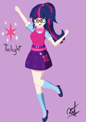 Size: 2480x3508 | Tagged: safe, artist:heart324, derpibooru import, sci-twi, twilight sparkle, equestria girls, clothes, female, human coloration, shoes, socks, solo