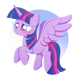 Size: 1024x1024 | Tagged: safe, artist:nnaly, derpibooru import, twilight sparkle, twilight sparkle (alicorn), alicorn, pony, blushing, female, flying, mare, simple background, smiling, solo, transparent background