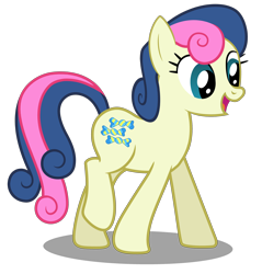 Size: 4200x4400 | Tagged: safe, artist:mundschenk85, derpibooru import, bon bon, sweetie drops, earth pony, pony, absurd resolution, amused, background pony, bon bon is amused, female, mare, simple background, solo, transparent background, vector, walking