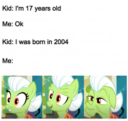 Size: 655x624 | Tagged: safe, derpibooru import, granny smith, apple family reunion, 2004, feeling old yet?, meme, ponified meme, young granny smith, younger