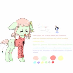 Size: 640x640 | Tagged: safe, artist:cinnavee, derpibooru import, oc, oc only, earth pony, pony, :p, clothes, ear fluff, ears, earth pony oc, eyes closed, female, mare, reference sheet, simple background, solo, tongue out, white background