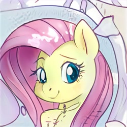 Size: 1024x1024 | Tagged: safe, artist:thisponydoesnotexist, derpibooru import, accidentally a canon character, neural network, not fluttershy, solo