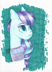 Size: 1565x2160 | Tagged: safe, artist:ske, derpibooru import, coloratura, earth pony, pony, marker drawing, pencil drawing, solo, traditional art