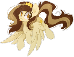 Size: 2159x1668 | Tagged: safe, artist:cinnamontee, derpibooru import, oc, oc:prince whateverer, pegasus, pony, crown, female, jewelry, mare, regalia, simple background, solo, tongue out, transparent background