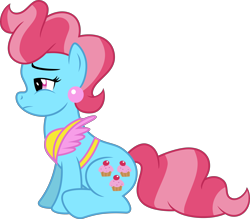 Size: 4568x4000 | Tagged: safe, artist:jeatz-axl, derpibooru import, cup cake, earth pony, pony, female, mare, simple background, sitting, solo, transparent background, vector