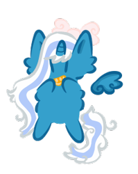 Size: 242x304 | Tagged: safe, artist:eddeson, derpibooru import, oc, oc:fleurbelle, alicorn, alicorn oc, bow, cheek fluff, chibi, hair bow, horn, simple background, transparent background, wings