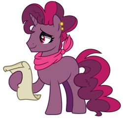 Size: 1280x1240 | Tagged: safe, artist:venomous-cookietwt, derpibooru import, pony, unicorn, magical lesbian spawn, male, offspring, parent:pinkie pie, parent:tempest shadow, parents:tempestpie, scroll, simple background, solo, stallion, transparent background