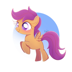 Size: 1024x1024 | Tagged: safe, artist:nnaly, derpibooru import, scootaloo, pegasus, pony, blank flank, cute, cutealoo, female, filly, rearing, solo