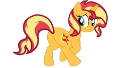 Size: 2496x1404 | Tagged: safe, artist:gmaplay, derpibooru import, sunset shimmer, pony, unicorn, equestria girls, bunset shimmer, butt, female, ponified, running, simple background, solo, transparent background, vector