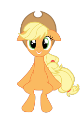 Size: 1402x2084 | Tagged: safe, artist:gmaplay, derpibooru import, applejack, earth pony, pony, applejack's hat, clothes, cowboy hat, cute, ears, floppy ears, hat, jackabetes, looking at you, simple background, sitting, solo, teeth, transparent background, vector