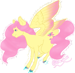 Size: 1403x1362 | Tagged: safe, artist:califrank, derpibooru import, fluttershy, pegasus, pony, colored hooves, colored wings, cute, female, mare, shyabetes, simple background, solo, tail feathers, transparent background, wings