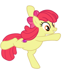 Size: 866x1021 | Tagged: safe, artist:gmaplay, derpibooru import, apple bloom, earth pony, pony, growing up is hard to do, bipedal, bow, looking at you, older, older apple bloom, simple background, solo, teeth, transparent background, vector