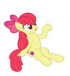 Size: 1205x1320 | Tagged: safe, artist:gmaplay, derpibooru import, apple bloom, earth pony, pony, growing up is hard to do, bow, female, older, older apple bloom, open mouth, raised hoof, raised leg, simple background, sitting, solo, transparent background, vector