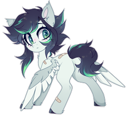 Size: 3992x3684 | Tagged: safe, artist:_spacemonkeyz_, derpibooru import, oc, oc:chidori, pegasus, bandaids, pegasus oc, solo