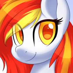 Size: 5000x5000 | Tagged: safe, artist:scarlet-spectrum, derpibooru import, oc, oc:diamond sun, pony, commission, female, icon, looking at you, mare, simple background, smiling