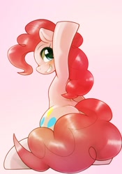 Size: 1430x2048 | Tagged: safe, artist:kurogewapony, derpibooru import, pinkie pie, earth pony, looking at you, looking back, looking back at you