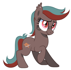 Size: 2107x2071 | Tagged: safe, artist:vizirka, derpibooru import, oc, oc only, oc:littleknot, bat pony, pony, bat pony oc, blushing, cutie mark, ear piercing, lifted leg, piercing, simple background, slit eyes, solo, transparent background, wingless, wingless bat pony