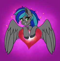 Size: 2695x2731 | Tagged: safe, artist:ezralight, derpibooru import, oc, oc only, oc:summer breeze, pegasus, female, holiday, mare, valentine's day