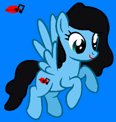 Size: 407x427 | Tagged: safe, artist:diamondbellefan25, derpibooru import, pegasus, pony, blue background, female, flying, hooves, hooves up, katy perry, katy pony, lips, mare, note, ponified, ponified celebrity, simple background