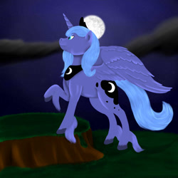 Size: 1000x1000 | Tagged: safe, artist:lord atlantean, derpibooru import, princess luna, alicorn, pony, s1 luna, solo, unshorn fetlocks