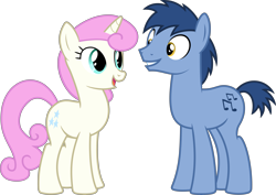 Size: 9022x6385 | Tagged: safe, artist:90sigma, artist:kevinerino, derpibooru import, edit, blues, noteworthy, twinkleshine, pony, unicorn, a canterlot wedding, for whom the sweetie belle toils, .svg available, absurd resolution, adorableshine, cute, duo, female, male, mare, open mouth, shineworthy, shipping fuel, simple background, smiling, straight, transparent background, vector