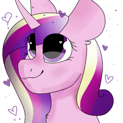 Size: 768x768 | Tagged: safe, alternate version, artist:valkiria, derpibooru exclusive, derpibooru import, princess cadance, alicorn, pony, cute, cutedance, heart, horn, simple background, solo, white background