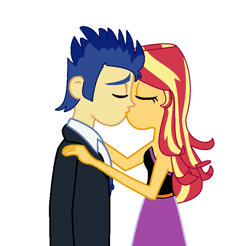 Size: 761x749 | Tagged: safe, artist:brightstar40k, derpibooru import, flash sentry, sunset shimmer, equestria girls, female, flashimmer, kissing, male, shipping, straight