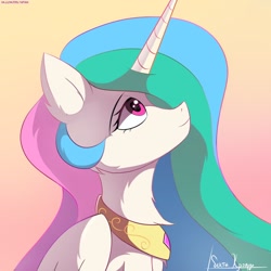 Size: 1280x1280 | Tagged: safe, artist:delta hronum, derpibooru import, princess celestia, alicorn, pony, g4, cute, female, horn, jewelry, looking up, mare, solo, wings