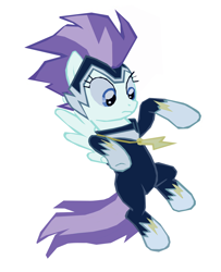 Size: 1280x1579 | Tagged: safe, artist:benpictures1, zapp, pegasus, pony, power ponies (episode), clothes, female, inkscape, power ponies, recolor, simple background, solo, vector