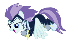 Size: 738x423 | Tagged: safe, artist:benpictures1, zapp, pegasus, pony, power ponies (episode), flying, inkscape, open mouth, power ponies, recolor, simple background, solo, vector