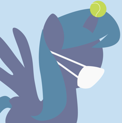 Size: 765x768 | Tagged: safe, artist:adan druego, ponybooru exclusive, alicorn, background pony, coronavirus, face mask, flat colors, horn, horn cap, horn guard, hornball, mask, minimalist, profile, silhouette, simple background, social distancing, tennis ball