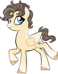 Size: 745x955 | Tagged: safe, artist:cryptidcake, artist:kryptidkitty, derpibooru import, oc, oc:busy bee, pegasus, pony, coat markings, colored wings, colored wingtips, cutie mark, ear piercing, female, grey hair, mare, piercing, short mane, simple background, snip (coat marking), solo, transparent background, unshorn fetlocks, walking