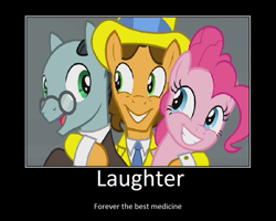 Size: 1075x860 | Tagged: safe, artist:thejboy88, derpibooru import, edit, edited screencap, screencap, cheese sandwich, pinkie pie, the last laugh, motivational poster, sans smirk