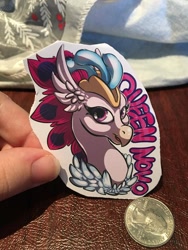 Size: 570x760 | Tagged: safe, derpibooru import, queen novo, classical hippogriff, hippogriff, my little pony: the movie, irl, photo, sticker