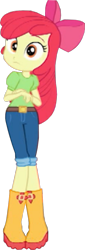 Size: 543x1600 | Tagged: safe, derpibooru import, edit, edited screencap, screencap, apple bloom, human, better together, equestria girls, holidays unwrapped, adorabloom, apple bloom's bow, background removed, boots, bow, clothes, cropped, cute, female, hair bow, jeans, not a vector, pants, rain boots, shirt, shoes, solo, the cider louse fools