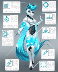 Size: 1034x1280 | Tagged: safe, artist:mykegreywolf, oc, oc only, anthro, robot, unguligrade anthro, anthro oc, barbie doll anatomy, female, gynoid, looking at you, mare, solo