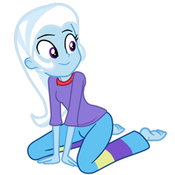 Size: 1102x1100 | Tagged: safe, artist:gmaplay, derpibooru import, trixie, equestria girls, clothes swap, different hairstyle, pijama, solo