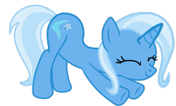 Size: 1111x669 | Tagged: safe, artist:gmaplay, derpibooru import, trixie, pony, unicorn, ass up, butt, cat pose, face down ass up, solo, stretching, the great and powerful ass