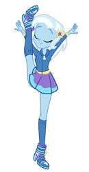 Size: 1048x2008 | Tagged: safe, artist:gmaplay, derpibooru import, trixie, equestria girls, flexible, holding leg, solo, standing, standing on one leg, strategically covered