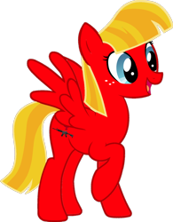 Size: 1024x1314 | Tagged: safe, artist:edy_january, derpibooru import, oc, oc:ruby, pegasus, pony, angry birds, cutie mark, gun, jessica ruby, m4a1, mexican, mexico, rifle, ruby, solo, weapon, yellow