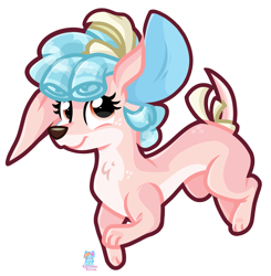 Size: 1391x1419 | Tagged: safe, artist:rainbow eevee, derpibooru import, cozy glow, dog, dogified, simple background, solo, species swap, transparent background