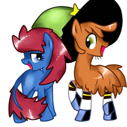 Size: 1024x1024 | Tagged: safe, artist:shawarmacat, derpibooru import, pony, ponified, sylvia, wander (wander over yonder), wander over yonder