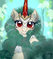 Size: 1080x1198 | Tagged: safe, artist:tingsan, derpibooru import, rain shine, kirin, bust, cloven hooves, cute, female, fluffy, looking at you, shineabetes, smiling, smiling at you, solo