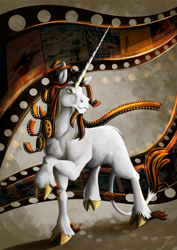 Size: 1237x1750 | Tagged: safe, artist:jamescorck, derpibooru import, oc, oc:movie slate, pony, solo, style emulation, the last unicorn