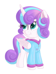 Size: 1433x1899 | Tagged: safe, artist:vito, ponybooru exclusive, princess flurry heart, alicorn, pony, clothes, cute, female, filly, flurrybetes, jacket, simple background, solo, transparent background, winter outfit