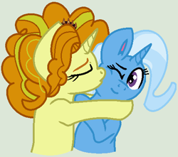 Size: 478x422 | Tagged: safe, artist:jadethepegasus, derpibooru import, adagio dazzle, trixie, female, lesbian, shipping, triagio