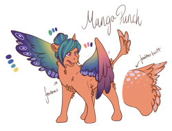 Size: 1280x978 | Tagged: safe, artist:lightwolfheart, derpibooru import, oc, oc:mango punch, alicorn, pony, colored wings, female, mare, simple background, solo, transparent background, wings